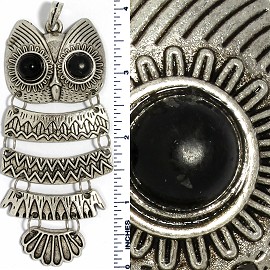 Metallic Pendant Owl Silver PD711
