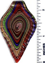 Glass Pendant Leaf Multi Colored PD842