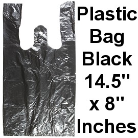 100pcs Plastic Bags Black 14.5"x8" PH57