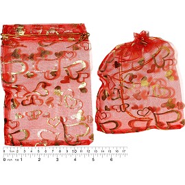 100pcs 6.75x5" Inches See Through Pouch Red Gold PH44