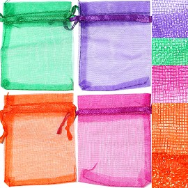 12pc 3.5x2.75" Inch See-Through Jewelry Pouch Mix PH54