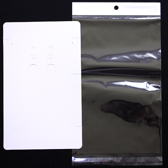 50pcs 9x5.5" Display Clear Bags Cardboard Cutout White PH70