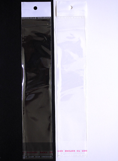 200pcs 9.5x2" Clear Display Plastic Bag With Sealing Tape PH72
