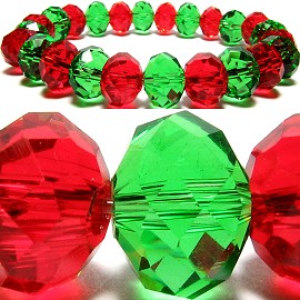 10mm Crystal Bracelet Stretch Green Red SBR278
