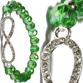 Infinity Rhinestone Stretch Crystal Bracelet Green SBR382