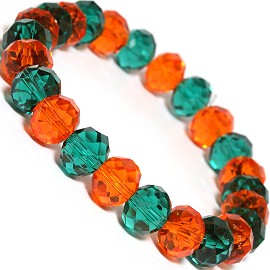 10mm Crystal Bracelet Teal Orange SBR487
