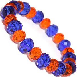 Stretch Bracelet Crystal 12mm 10mm Bead Blue Oran SBR492
