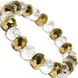 10mm 7"-7.5" Crystal Bracelet Gold Clear SBR511
