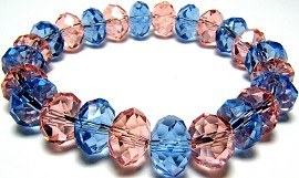 10mm Crystal Bracelet Stretch Pink Blue SBR53