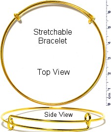 1pc Thin Stretchable Bracelet Metallic Gold Tone SBR649