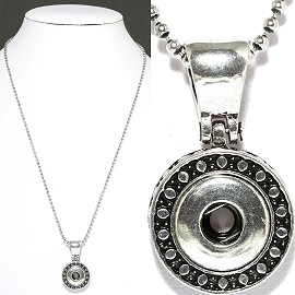 1pc Chain Necklace Charm Snap On 13mm Silver ZB441
