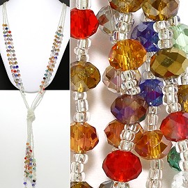 Necklace Lariat Crystal Bead Multi Color ZN003