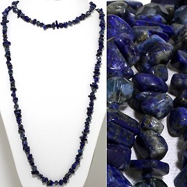 46" Lariat Necklace Mini Stone Shards Oval Crystal Blue Gr ZN095