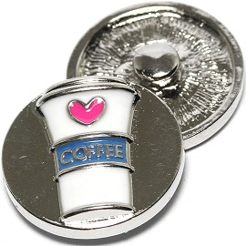 1pc 18mm Snap On Charm Coffee Pink blue ZR1306