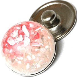 1pc 18mm Marble Snap On Charm Cream Red ZR134