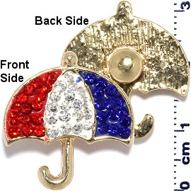 1pc 18mm Snap On Charm Umbrella Gold Red White Blue ZR1810