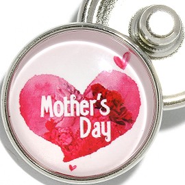 1pc 18mm Snap On Charm Round Mother's Day Heart Rose ZR2121