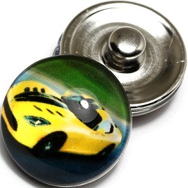1pc 18mm Snap On Charm Sports Car Yellow ZR348