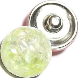 1pc 18mm Marble Snap On Charm Yellow Cream White ZR723
