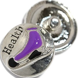 1pc 18mm Ice Skate Health Snap On Silver Purple ZR730